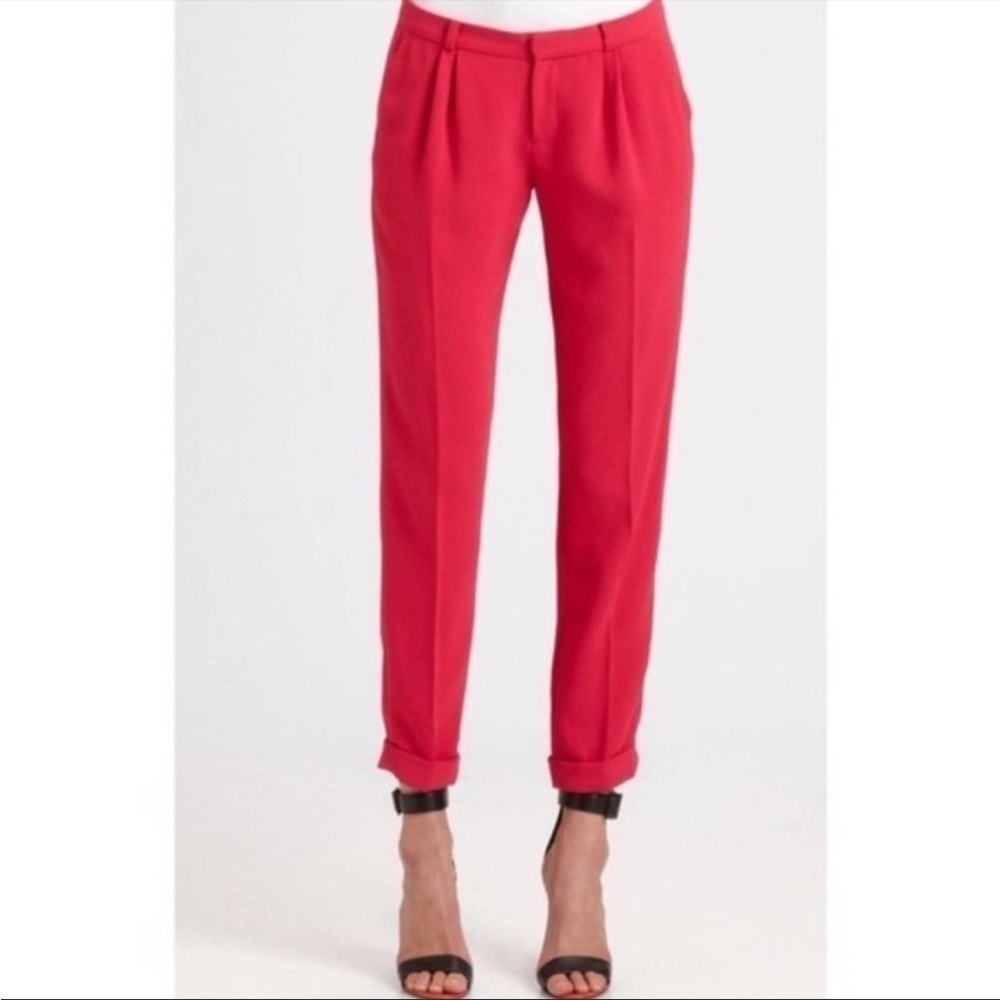 JOIE x REVOLVE Pink Anderson Cuffed Pleated Dress Pants Trousers Women’s Size 8